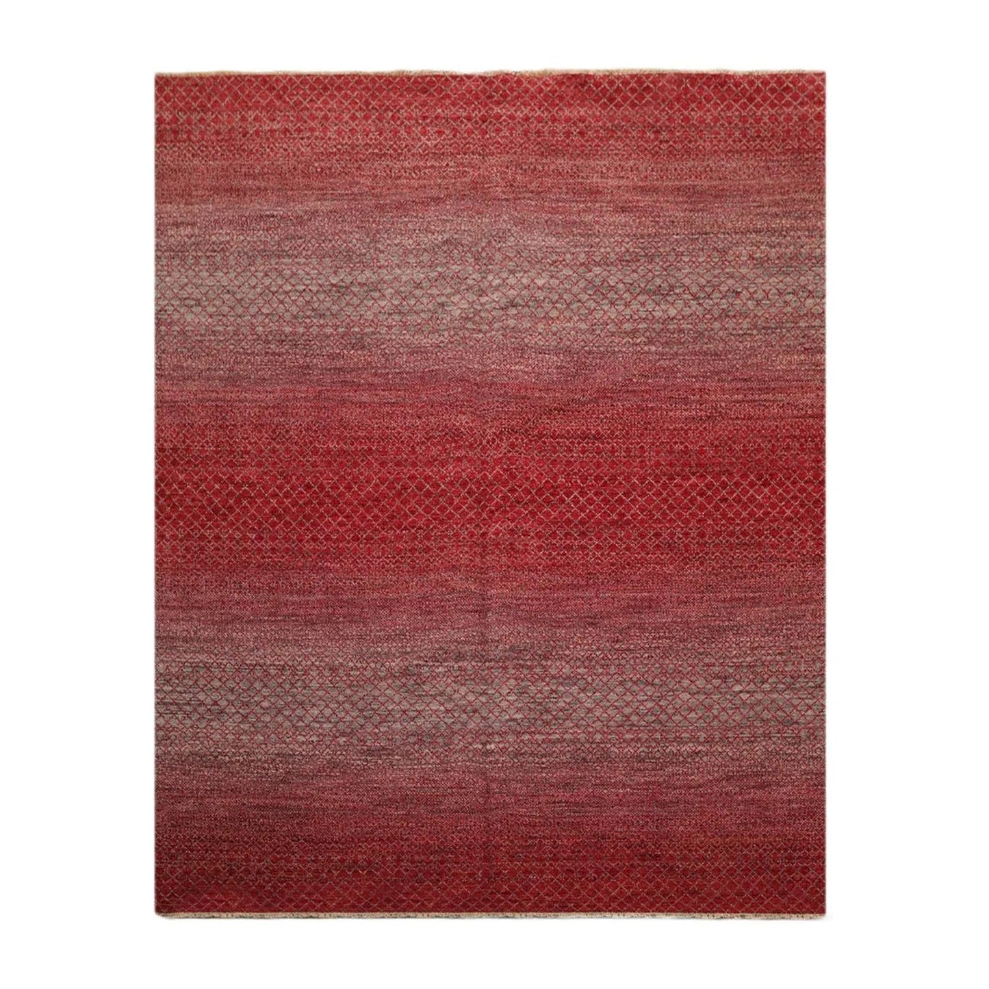 8' x 10' Hand Knotted 100% Wool Modern Oriental Area Rug Red, Gray, Beige