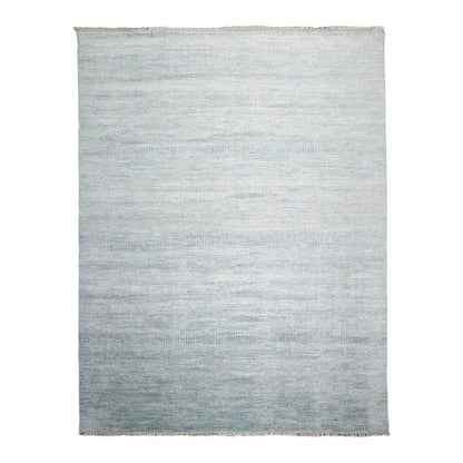 Multi Sizes Gray Hand Knotted Wool and Silk Modern Oriental Area Rug