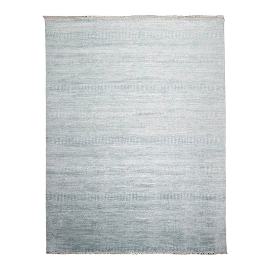 Multi Sizes Gray Hand Knotted Wool and Silk Modern Oriental Area Rug
