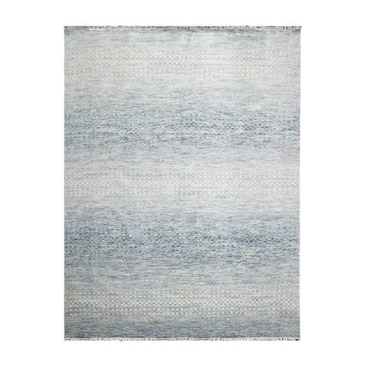 9’ x 12’ Hand Knotted 100% Wool Modern Oriental Area Rug Beige, Gray, Blue