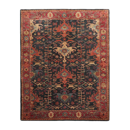 Handmade Multi Size 100% Wool Dark Blue Oriental Area Rug