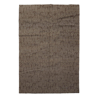6'1" x 9' Lapchi Hand Knotted Wool Botanical Rosemary Tibetan Area Rug Taupe