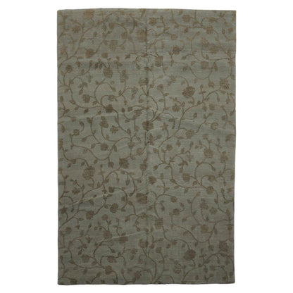 6’ x 9’2" Lapchi Hand Knotted 100% Wool Dropstitch Tibetan Area Rug Gray, Green