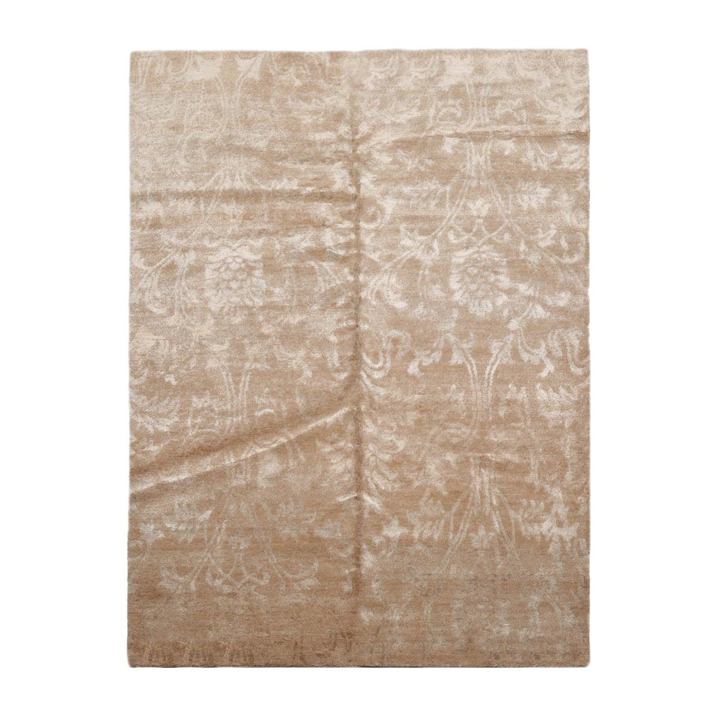 5’6" x 7’5”Hand Knotted 100% Bamboo Silk Tibetan Area Rug Beige