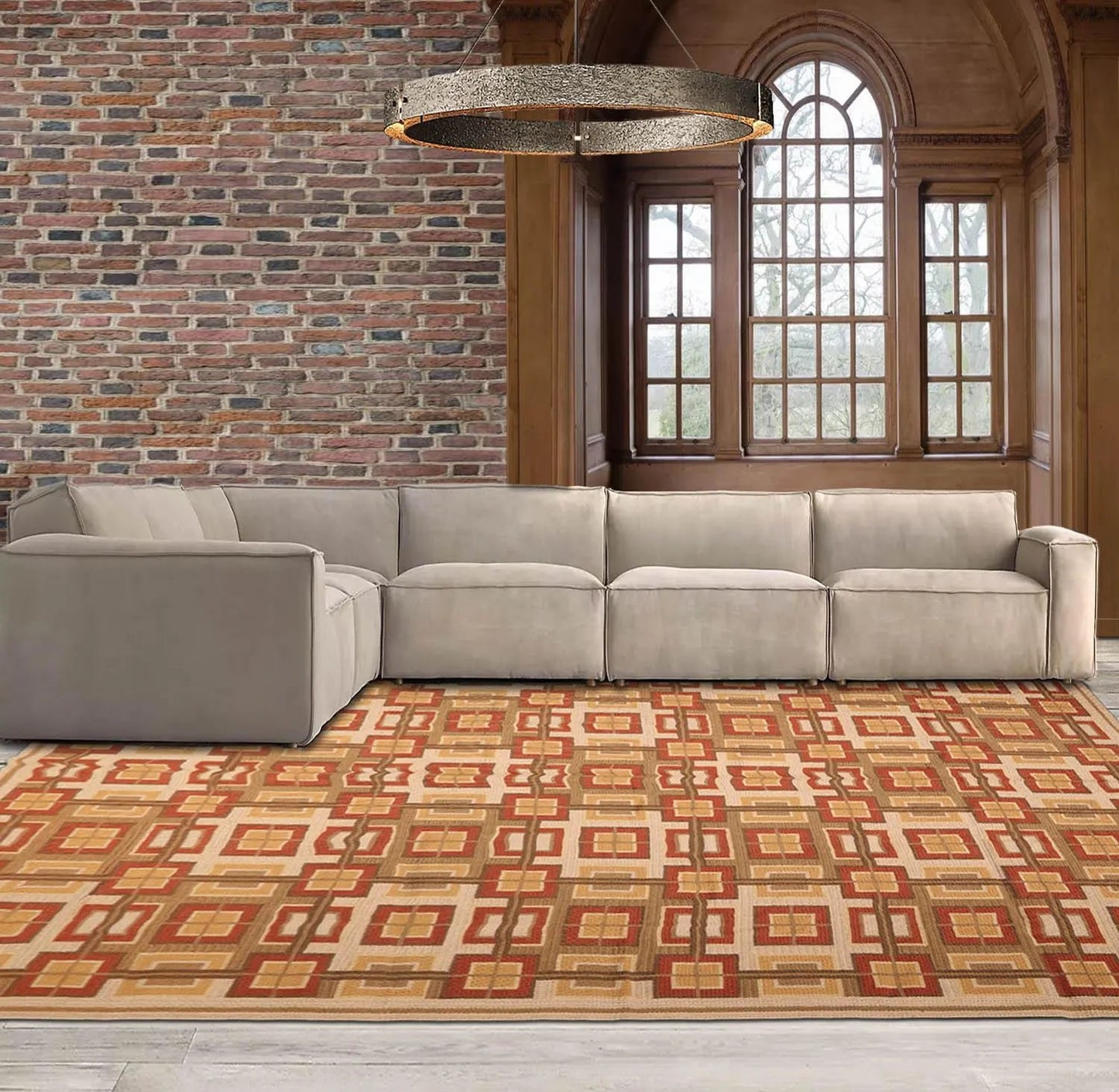 9x12 Hand Woven Wool French Aubusson Needlepoint Area Rug Beige