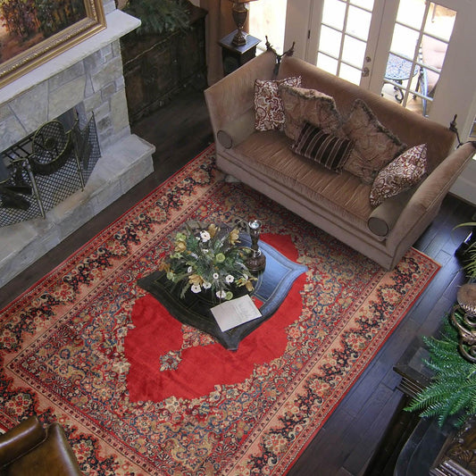 10'3"x 13'9" Vintage Mahal Hand Knotted Wool Traditional Oriental Area Rug Coral