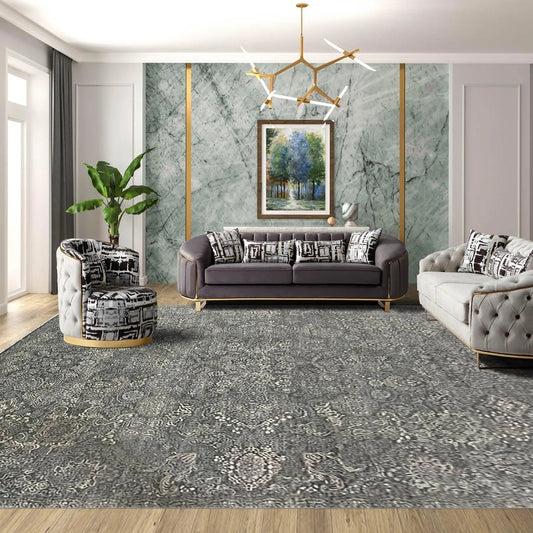 8'x10' Green Hand Knotted Transitional Oriental 100% Wool Oriental Area Rug