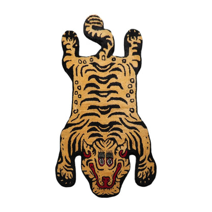 3x5 Gold Tiger Handmade 100% Wool Novelty/Animal Oriental Area Rug