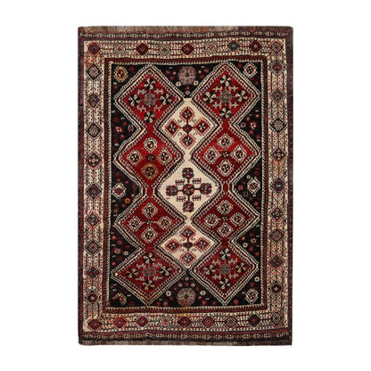 6'10" x 10'2" Authentic Vintage Shirraz Hand Knotted 100% Wool Area Rug Ivory