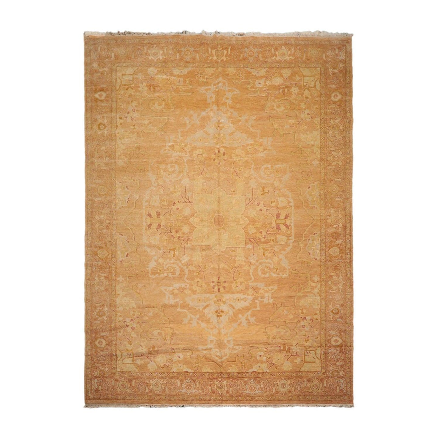 10'3"x14'4" Authentic Muted Turkish Oushak Hand Knotted Wool Area Rug Pale Peach