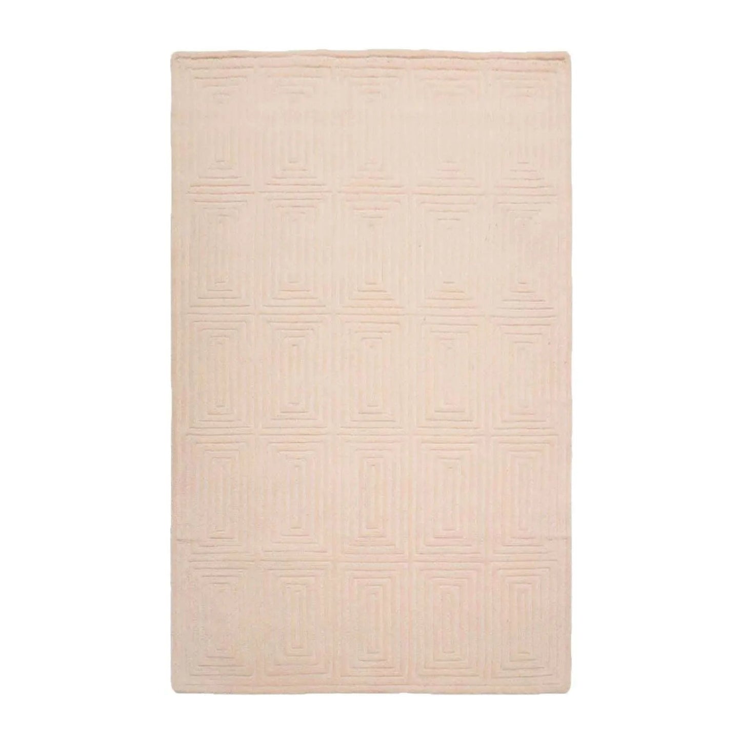 5' x8' Hand Tufted Hand Made 100% Wool Designer Modern & Contemporary  Oriental Area Rug Tone On Tone,Beige Color
