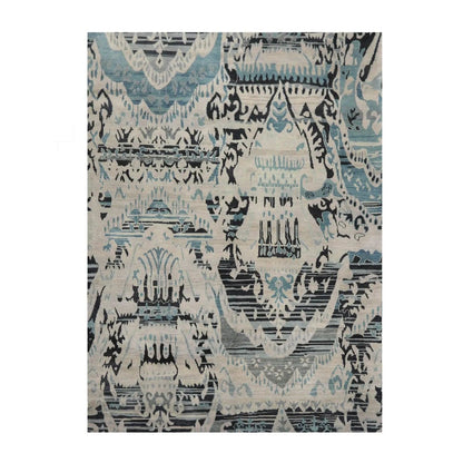 9x12 Hand Knotted Oushak 100% Wool Modern & Contemporary Oriental Area Rug Gray Beige, Charcoal Color