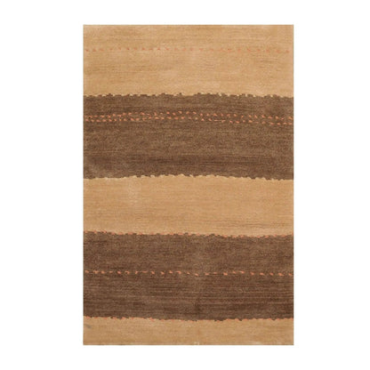 4' x 6' Hand Knotted Tibetan 100% Wool Tibetan Modern & Contemporary Oriental Area Rug Camel, Brown Color