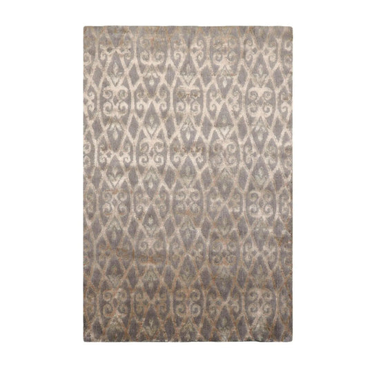 4'1''x6'1'' Hand Knotted 100% Wool Kalaty Traditional Oriental Area Rug Gray, Beige Color