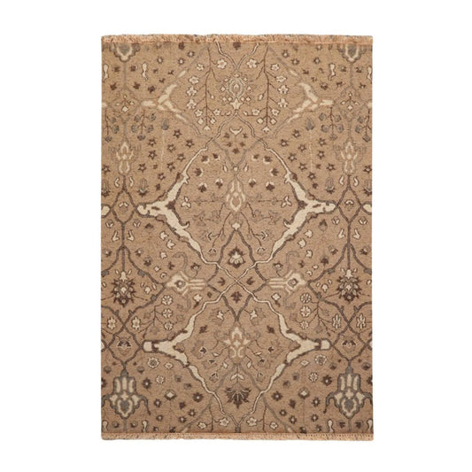 4'x5'10'' Hand Knotted Soumak 100% Wool Soumak Traditional Oriental Area Rug Camel, Beige Color