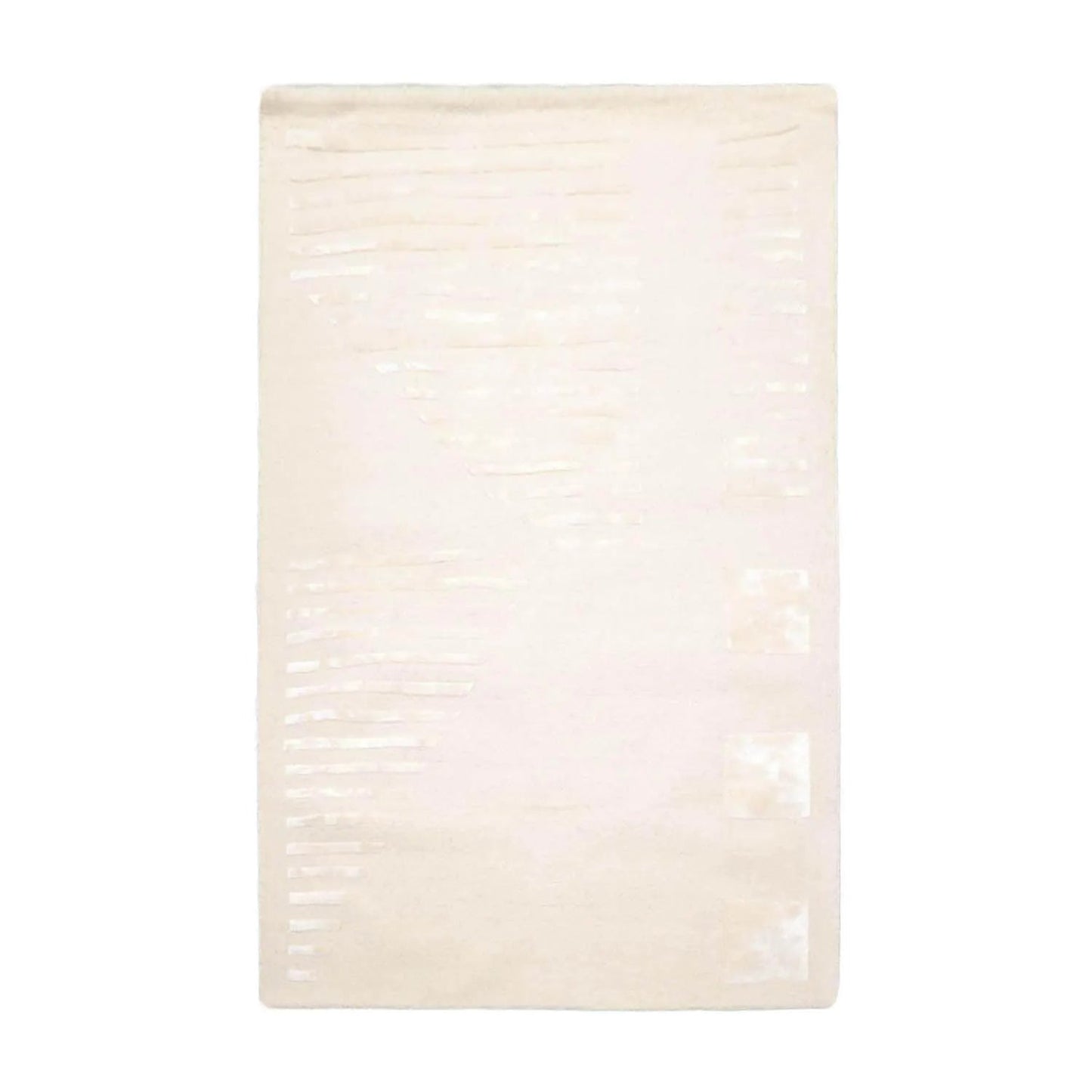 5' x8' Hand Tufted Hand Made Wool and Bamboo  Modern & Contemporary  Oriental Area Rug Tone On Tone,Ivory Color