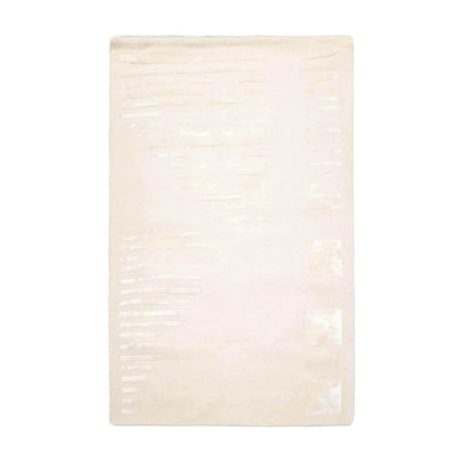 5' x8' Hand Tufted Hand Made Wool and Bamboo  Modern & Contemporary  Oriental Area Rug Tone On Tone,Ivory Color