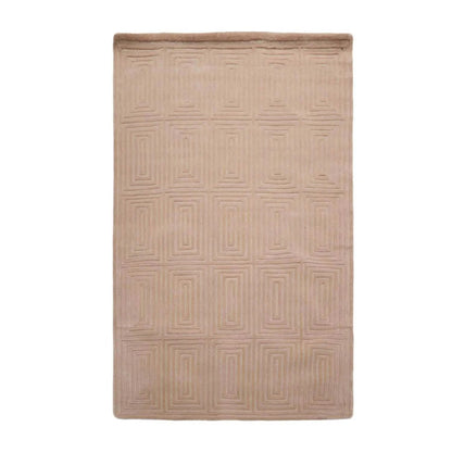 5' x8' Hand Tufted Hand Made 100% Wool  Modern & Contemporary  Oriental Area Rug Tone On Tone,Tan Color