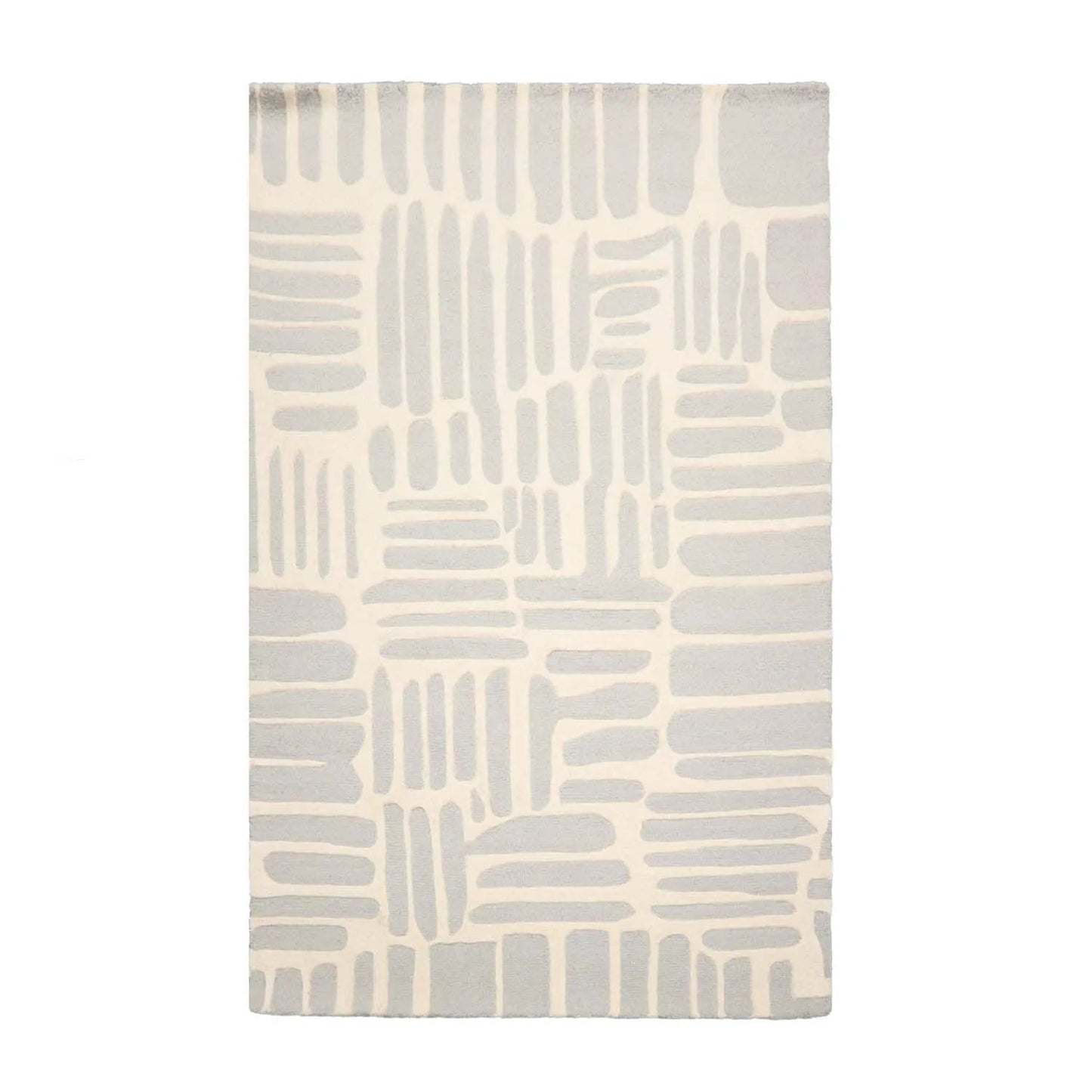 5' x8' Hand Tufted Hand Made 100% Wool Designer Modern & Contemporary  Oriental Area Rug Gray,Cream Color