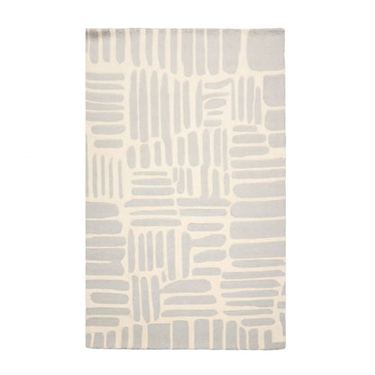 5' x8' Hand Tufted Hand Made 100% Wool Designer Modern & Contemporary  Oriental Area Rug Gray,Cream Color