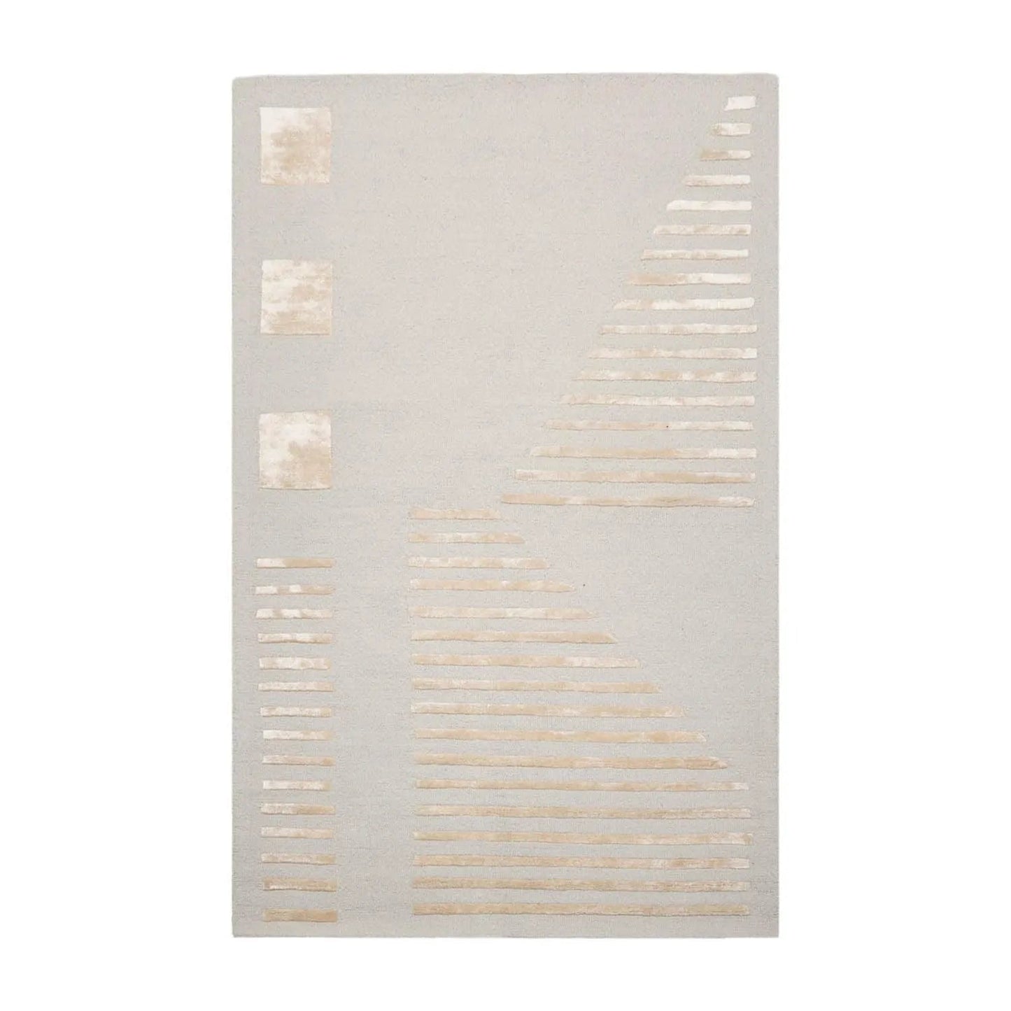 5'x7' Hand Tufted Hand Made 100% Wool Designer Modern & Contemporary  Oriental Area Rug Tone On Tone,Gray Color