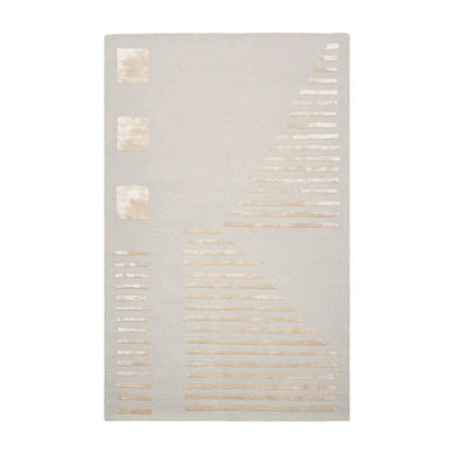 5'x7' Hand Tufted Hand Made 100% Wool Designer Modern & Contemporary  Oriental Area Rug Tone On Tone,Gray Color