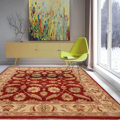 6x9 Rust, Beige Hand Knotted Persian 100% Wool Chobi Peshawar Traditional  Oriental Area Rug
