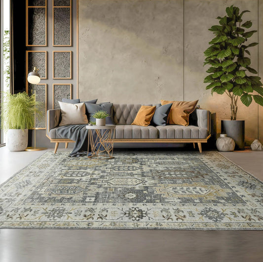 8x10 Gray LoomBloom Hand Knotted Arts & Crafts Oushak 100% Wool Oriental Area Rug