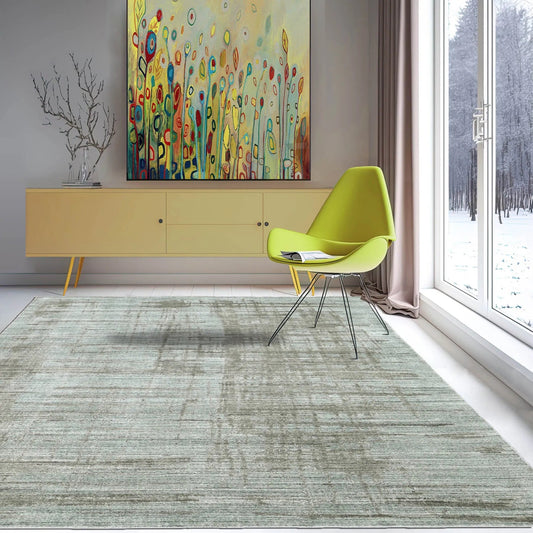 8x10 Gray LoomBloom Hand Knotted Modern & Contemporary Textured Tibetan 100% Wool Oriental Area Rug