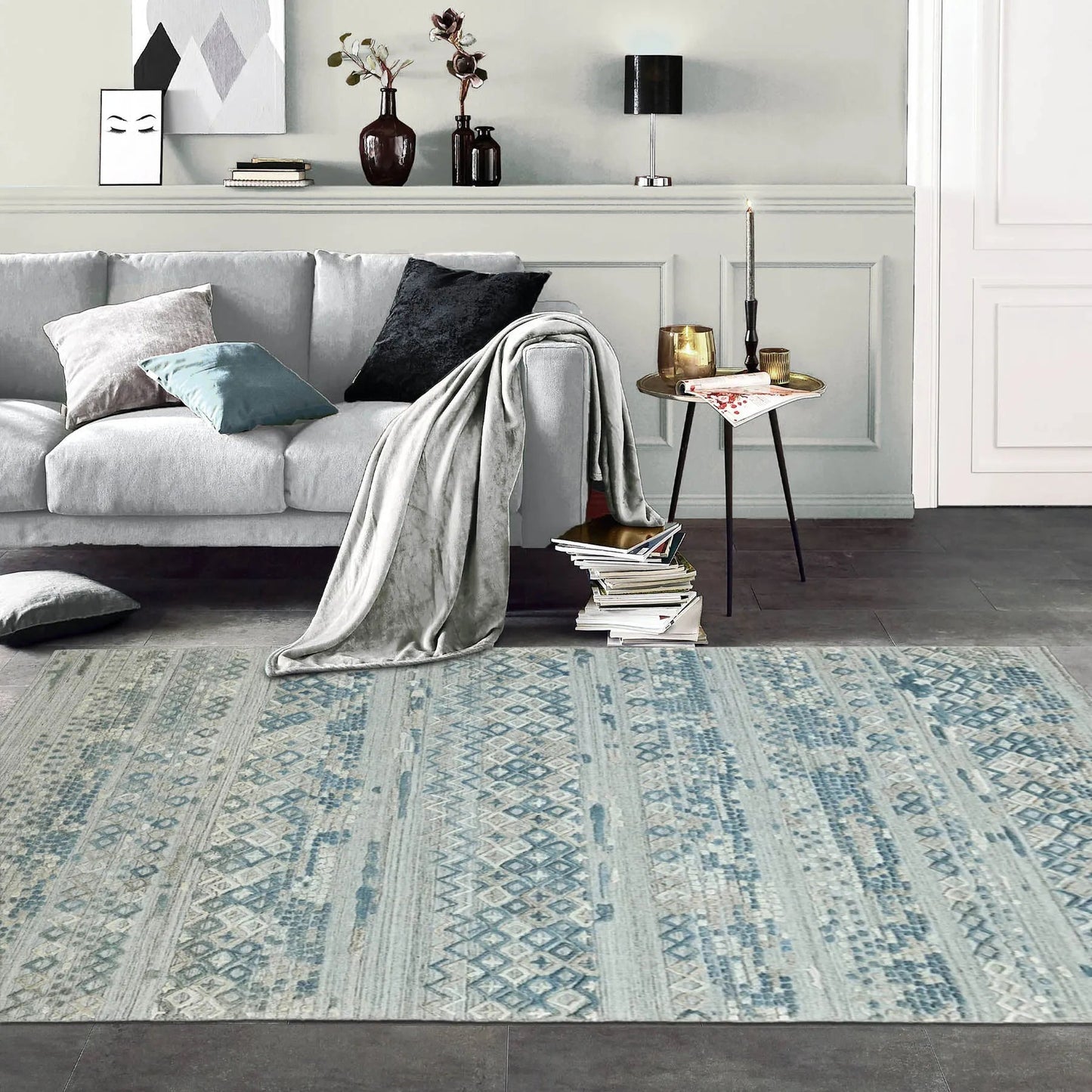 6x9 Gray LoomBloom Hand Knotted Modern & Contemporary Textured Tibetan 100% Wool Oriental Area Rug