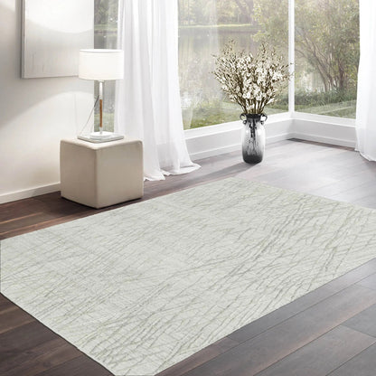 4x6 Tone On Tone Gray LoomBloom Hand Knotted Modern & Contemporary Textured Tibetan 100% Wool Oriental Area Rug
