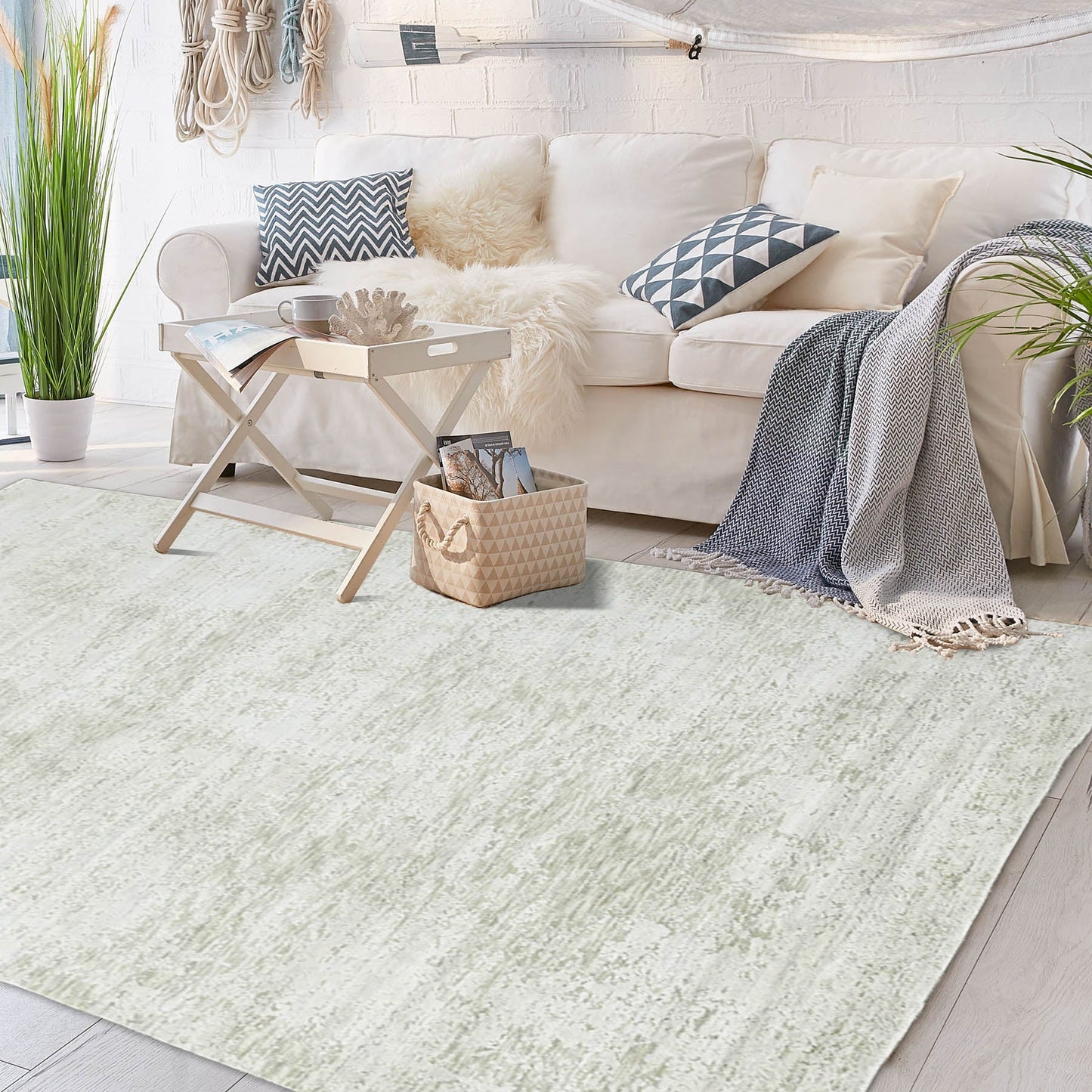 Multi Size Gray, Beige Hand Knotted 100% Wool Modern & Contemporary Oriental Area Rug