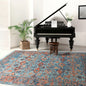 Multi Size Blue, Burnt Orange Hand Knotted Arts & Crafts 100% Wool Turkish Oushak Traditional Oriental Area Rug