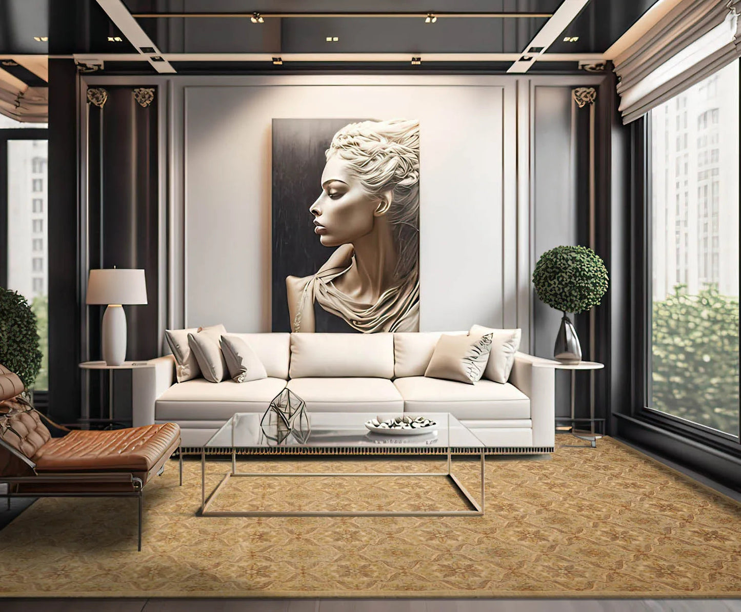 10x14 Tan Hand Knotted 100% Wool Peshawar Traditional Oriental Area Rug