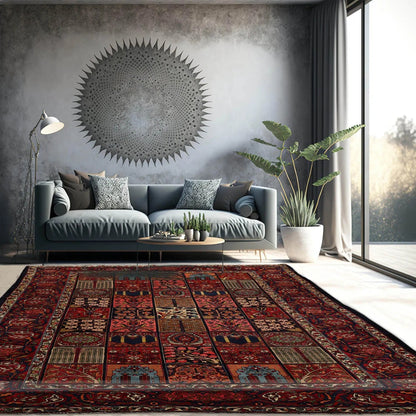 8x10 Navy Hand Knotted 100% Wool Bhakhtiari Traditional Oriental Area Rug