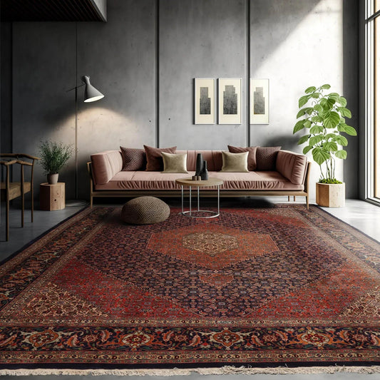 10x14 Navy Hand Knotted 100% Wool Tabriz Traditional 300 KPSI Oriental Area Rug