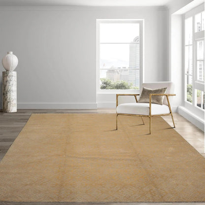 9x12 Gray Hand Knotted Tibetan Wool and Silk Modern & Contemporary Oriental Area Rug