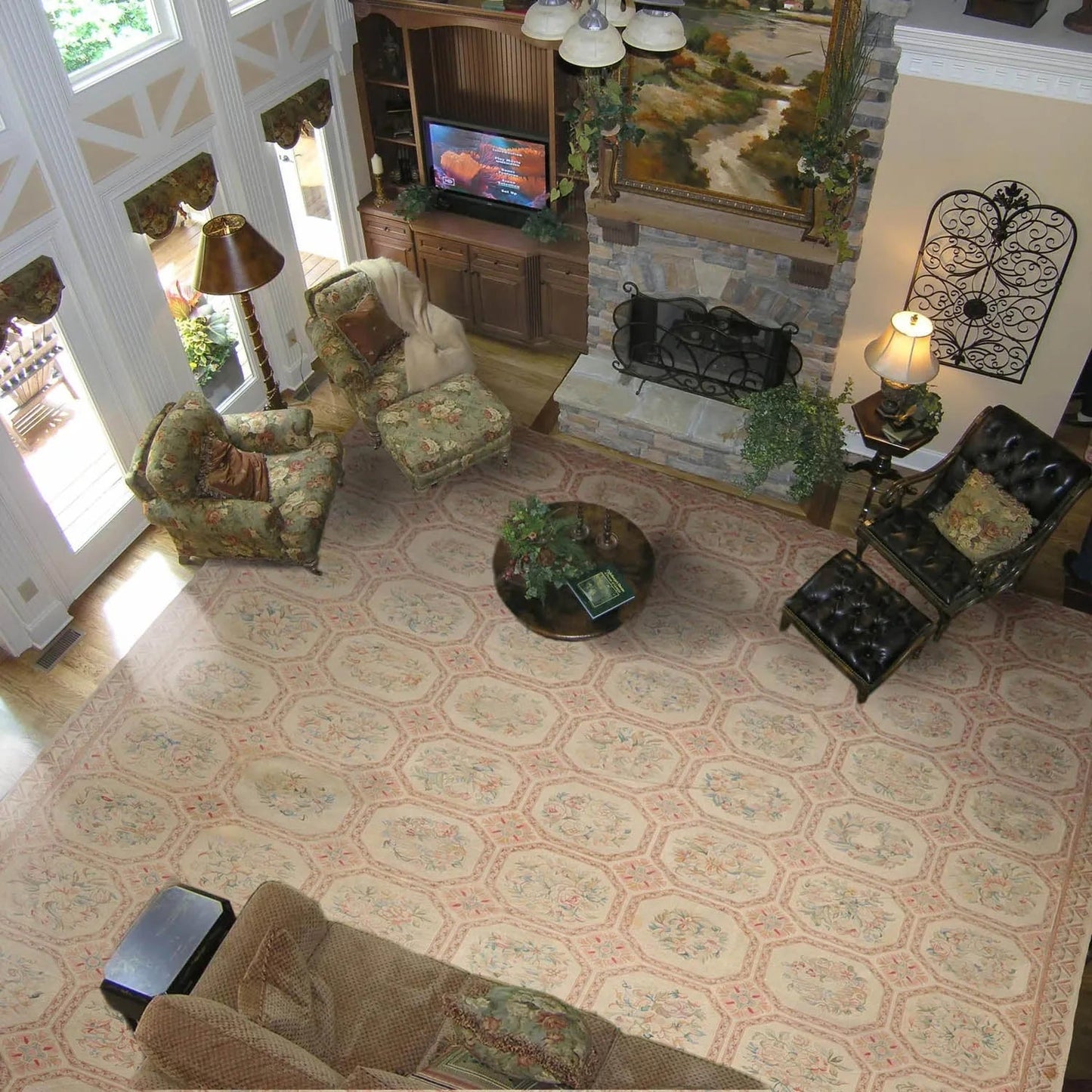 12'5"x21'11" Palace Beige Hand Knotted Flat Weave 100% Wool French Aubusson Traditional Oriental Area Rug