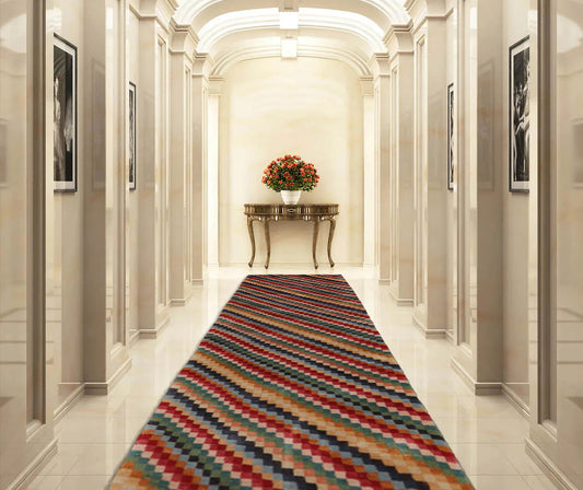 2'9''x12'2'' Runner Red Hand Knotted Tibetan 100% Wool Designer Modern & Contemporary Oriental Area Rug