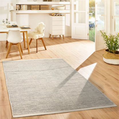 LoomBloom 5x8ft Ivory Handcrafted Designer Kilim Wool Oriental Area Rug