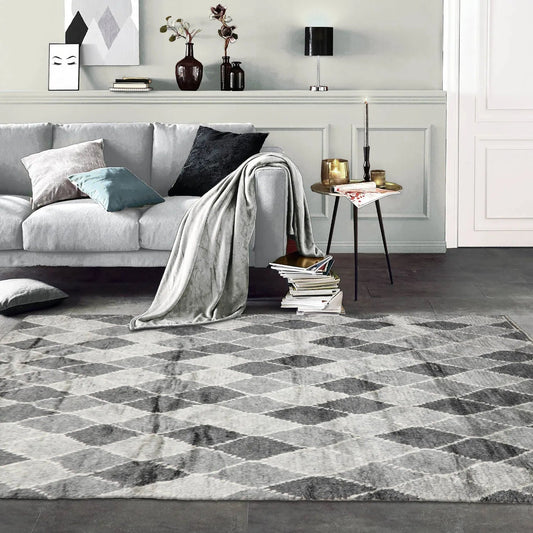 LoomBloom 5x8 Elegant Gray Tone On Tone Wool Oriental Area Rug