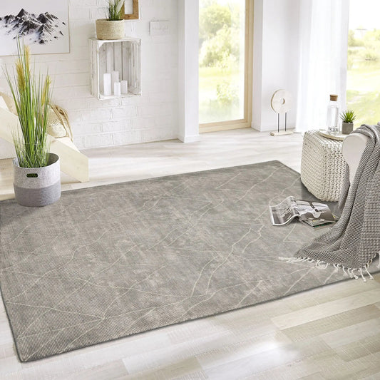 Hand Woven Rustic/Primitive Moroccan Wool Oriental Area Rug by LoomBloom 5x8