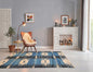 LoomBloom Beige Hand Woven Ikat Wool Oriental Contemporary Area Rug 5x8