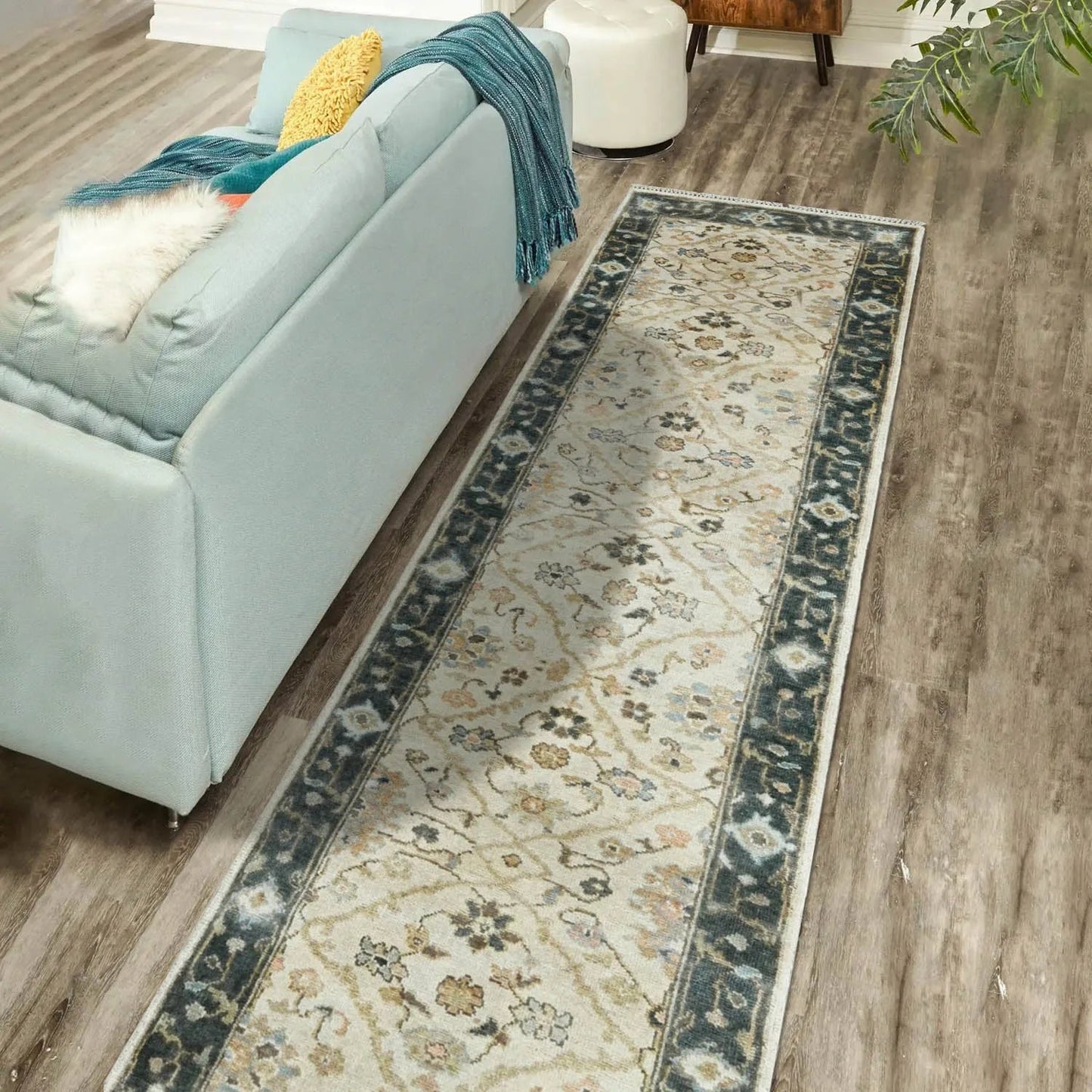 Multi Size Beige Turkish Oushak Wool Hand Knotted Traditional Elegance Oriental Rug