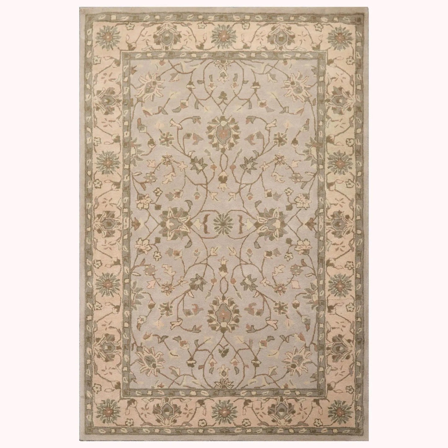 LoomBloom Multi Sizes Taupe Traditional Agra Hand Tufted  Wool Oriental Area Rug