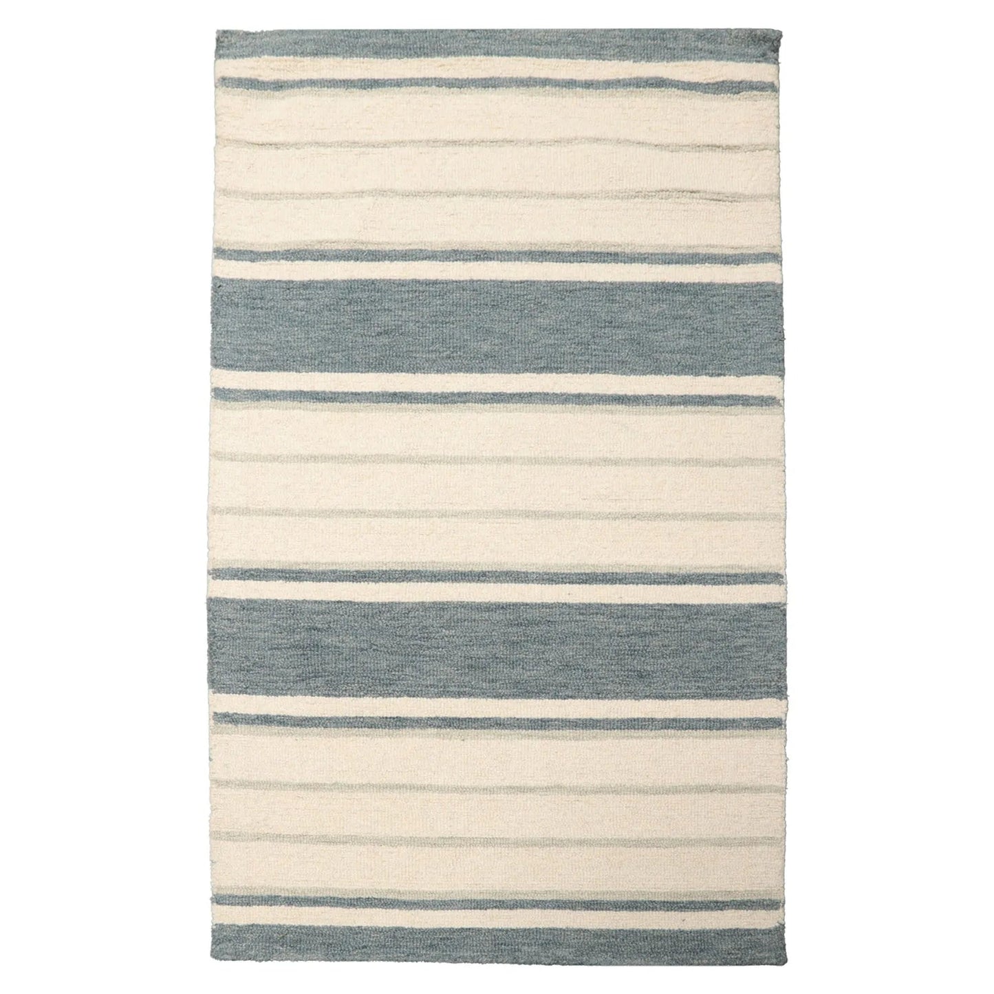 LoomBloom Multi Size Slate Hand Tufted Contemporary Striped Wool Oriental Area Rug
