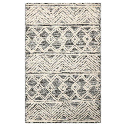 LoomBloom Multi Size Black Hand Tufted Transitional Geometric Wool Oriental Area Rug