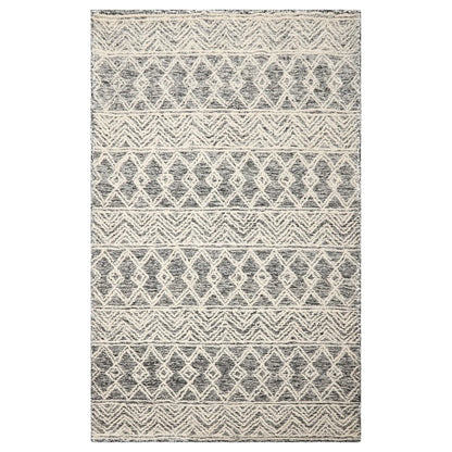 LoomBloom Multi Size Black Hand Tufted Transitional Geometric Wool Oriental Area Rug