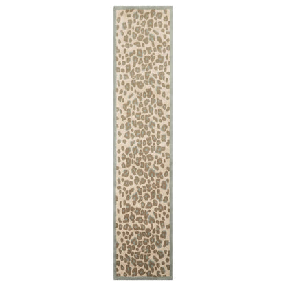 LoomBloom Multi Size Tan Hand Tufted Modern Leopard Print Wool and Bamboo Silk Oriental Area Rug