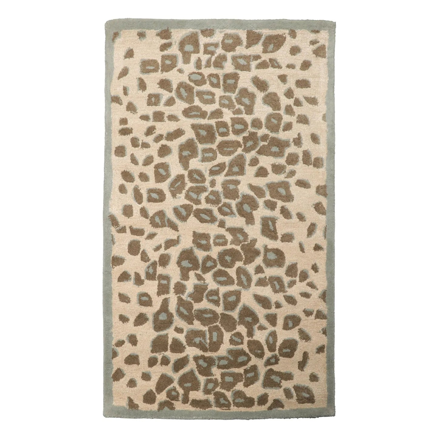 LoomBloom Multi Size Tan Hand Tufted Modern Leopard Print Wool and Bamboo Silk Oriental Area Rug